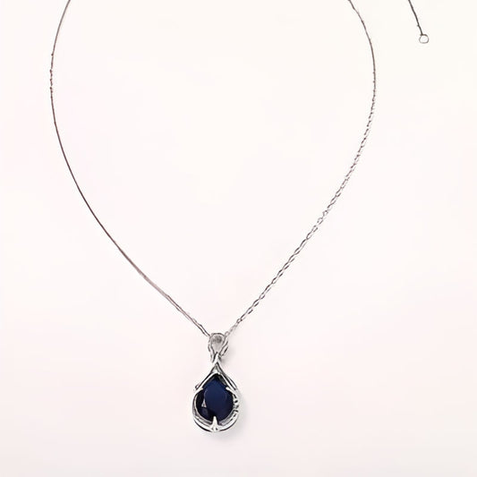 Vintage Pear Shape Blue Necklace