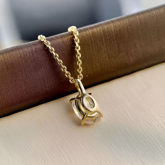 Vintage Cubic Zircon Pendant Necklace