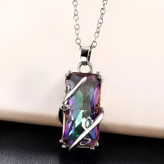 Vintage Rectangular Stone Necklace