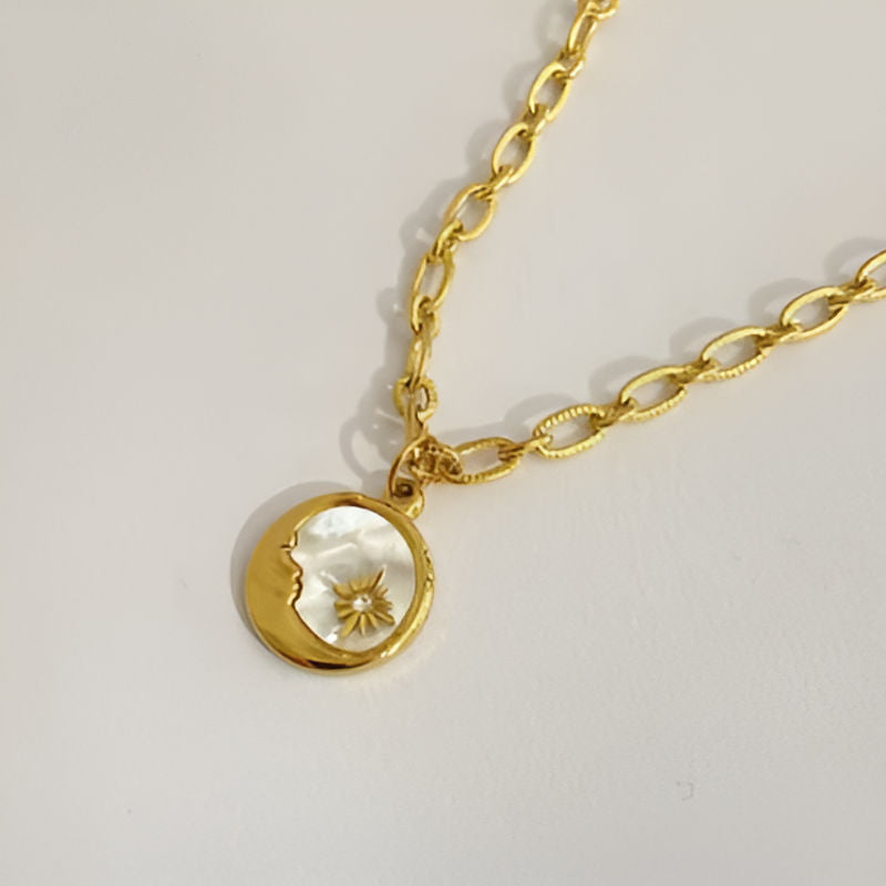 Vintage Sun Pendant Necklace