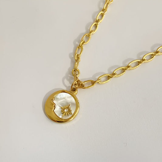 Vintage Sun Pendant Necklace